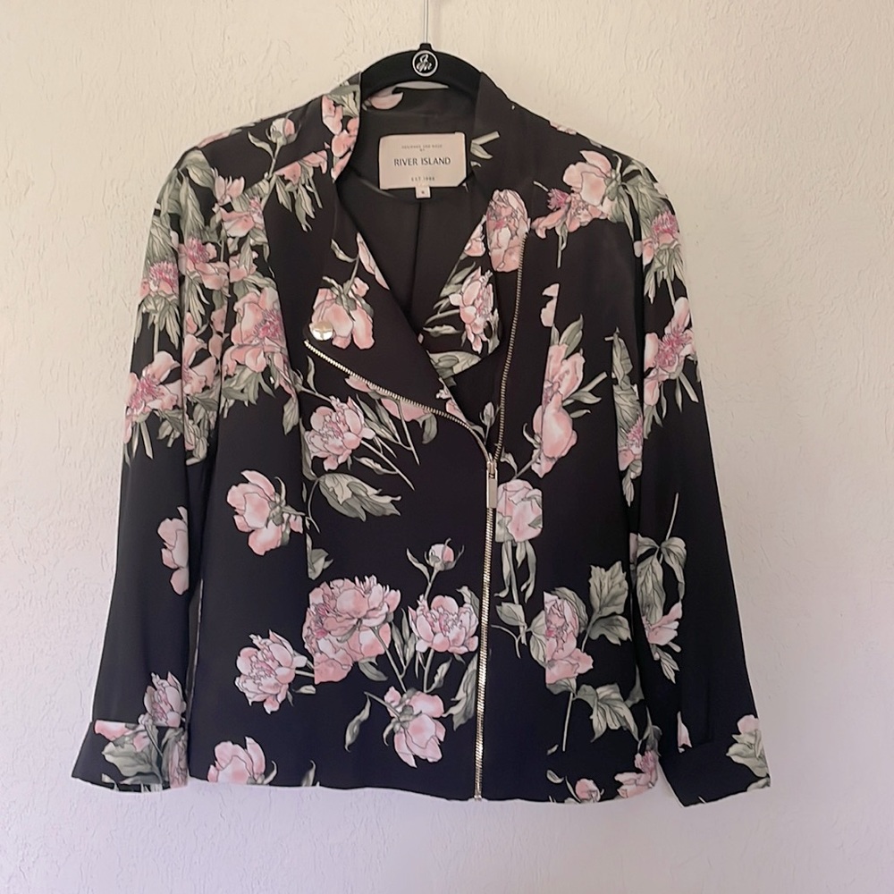 River Island Floral Print Moto Style Jacket